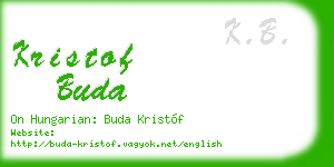 kristof buda business card